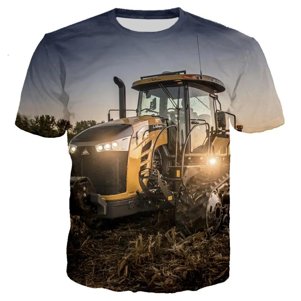Kawaii Kids T Shirt 3D Print Car Tractor Summer Fashion Cartoon Casual Boy Girl Unisex Children's Clothing