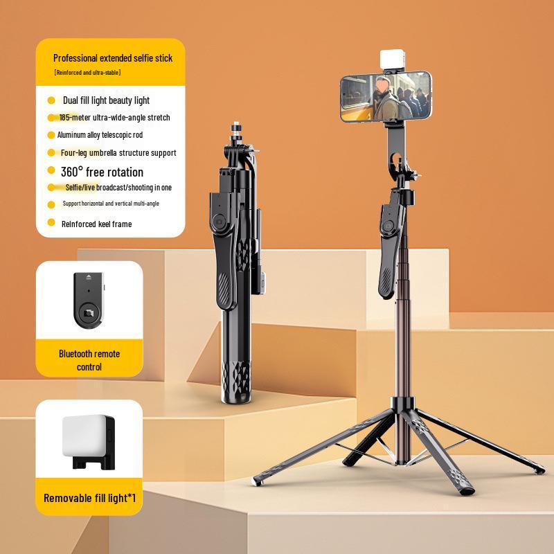 Bluetooth Aluminum Alloy Selfie Stick and Stabilizer with Universal Phone Stand