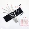 New Stainless Steel Metal Drinking Straw Reusable Straws 4Pcs /set  7Pcs/set ( Bag Included)
