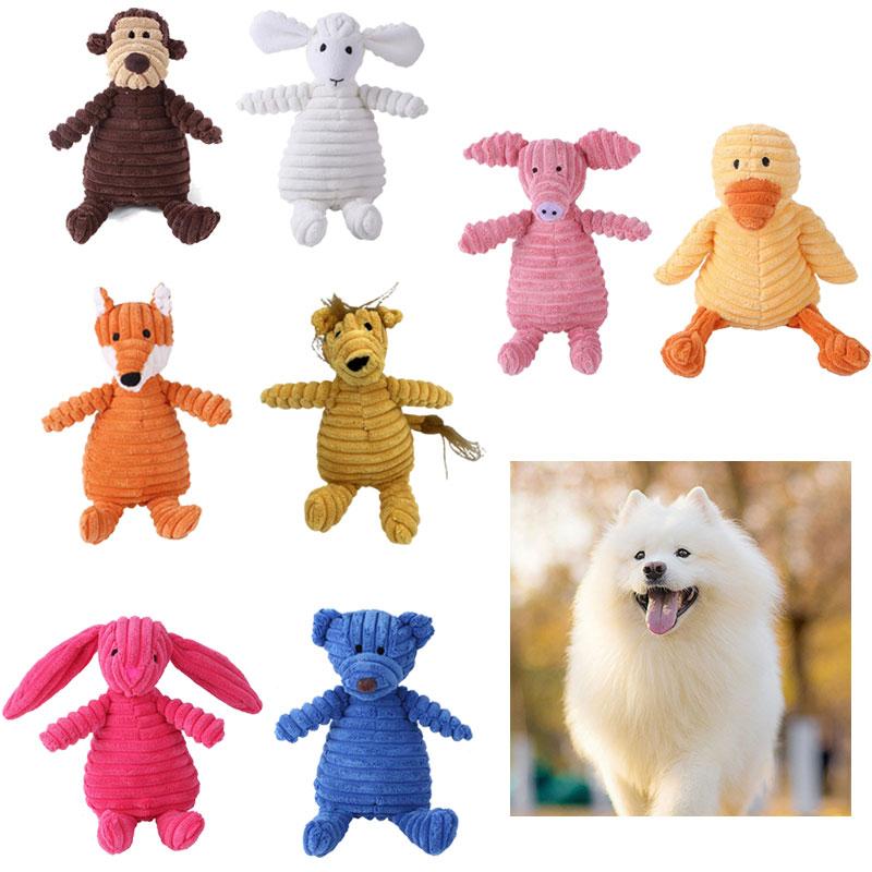 Dog Play Corduroy Plush Doll Tooth Grinding Tool Soundmaking Toys Shape Animal