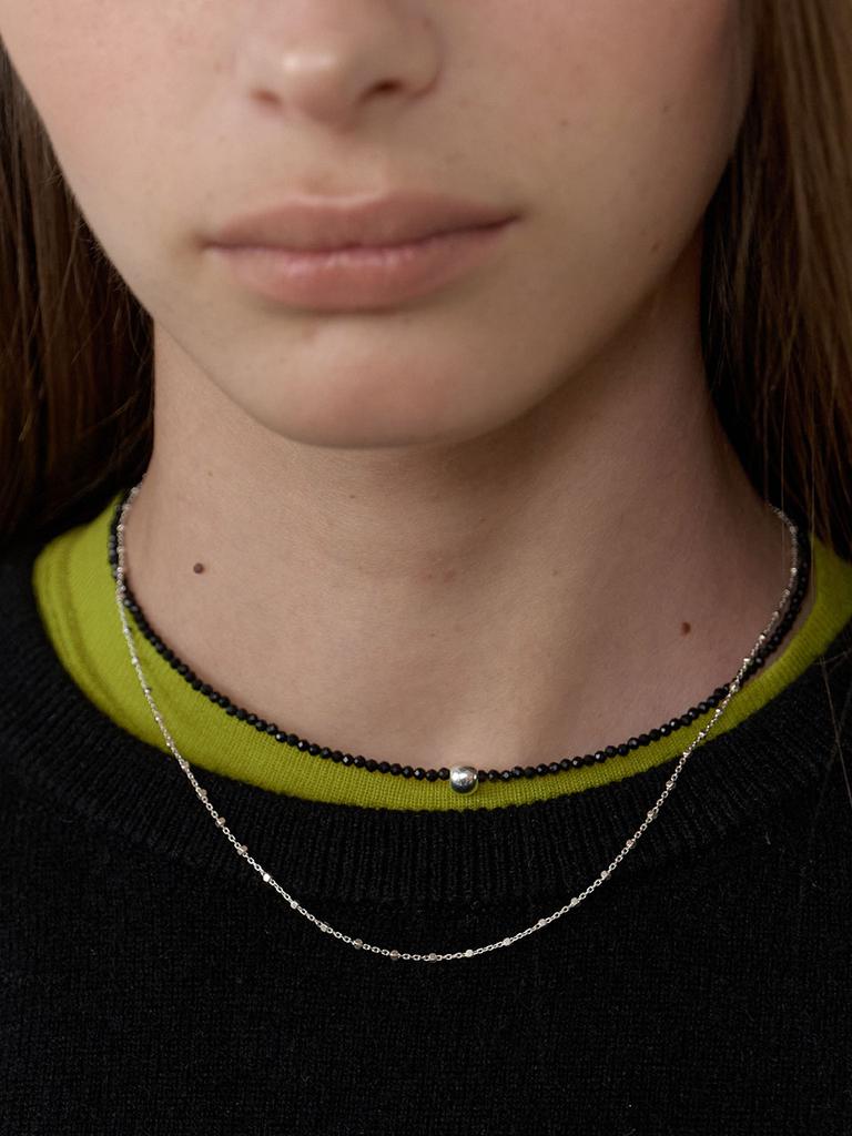 Love Me Monster [Silver] Square Dot Necklace (L253Mnk100)