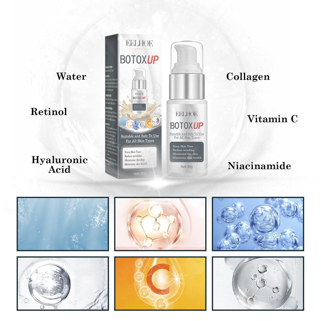 EELHOE CRÈME FIXANTE POUR LES RIDULES DU VISAGE Raffermissante Réparatrice Estompe les Pores