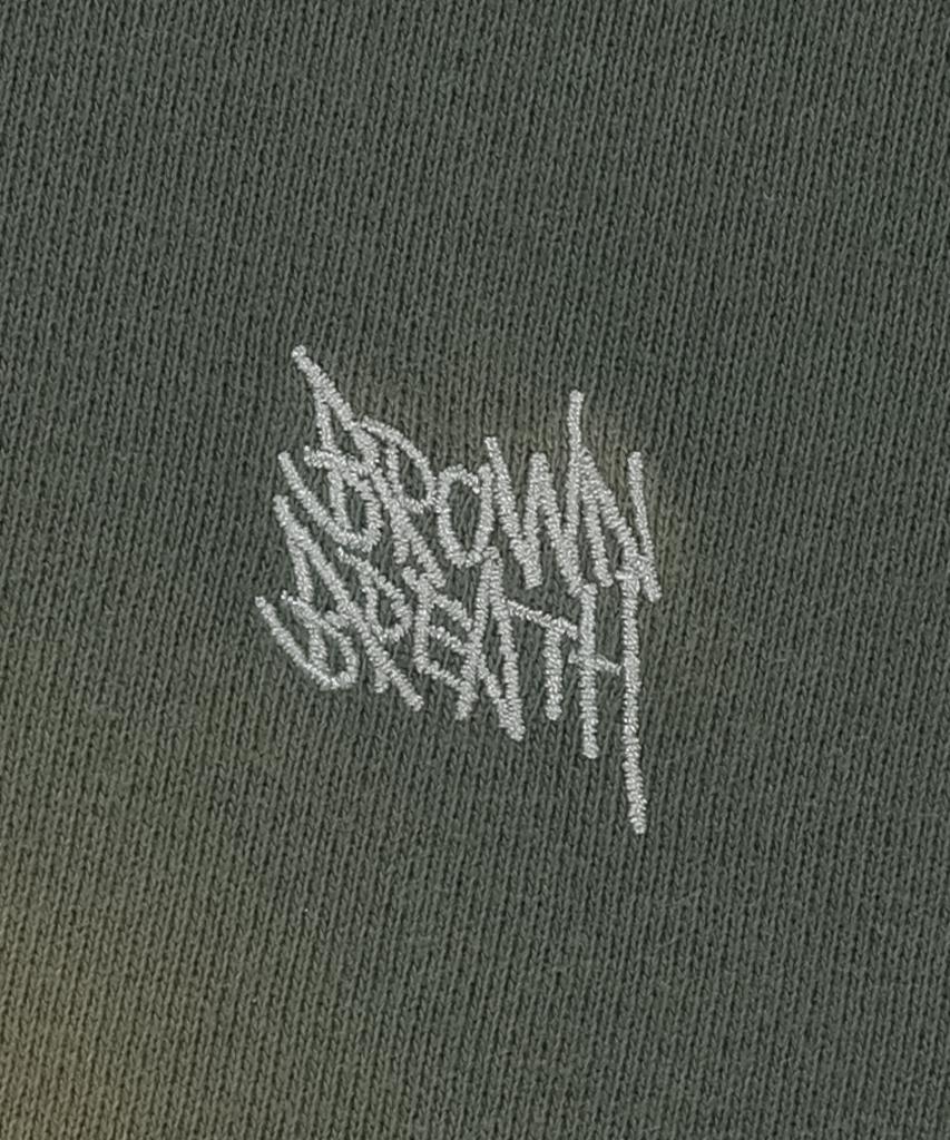 Brownbreath Sprayed Tag Hood Zip Up - Khaki