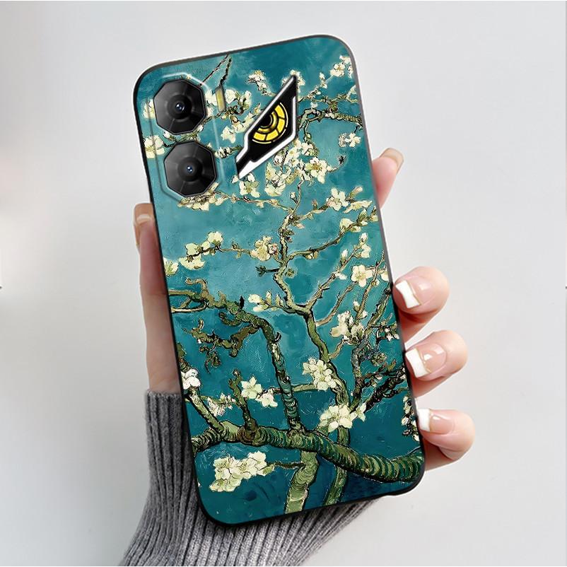 Custodia per Stampa per ZTE Nubia Neo 3 5G Fundas Capa Guscio Nero in Silicone Morbido Copertura ZTE Nubia Neo 3 GT Carina Custodia con Fiore e Cartone Animato