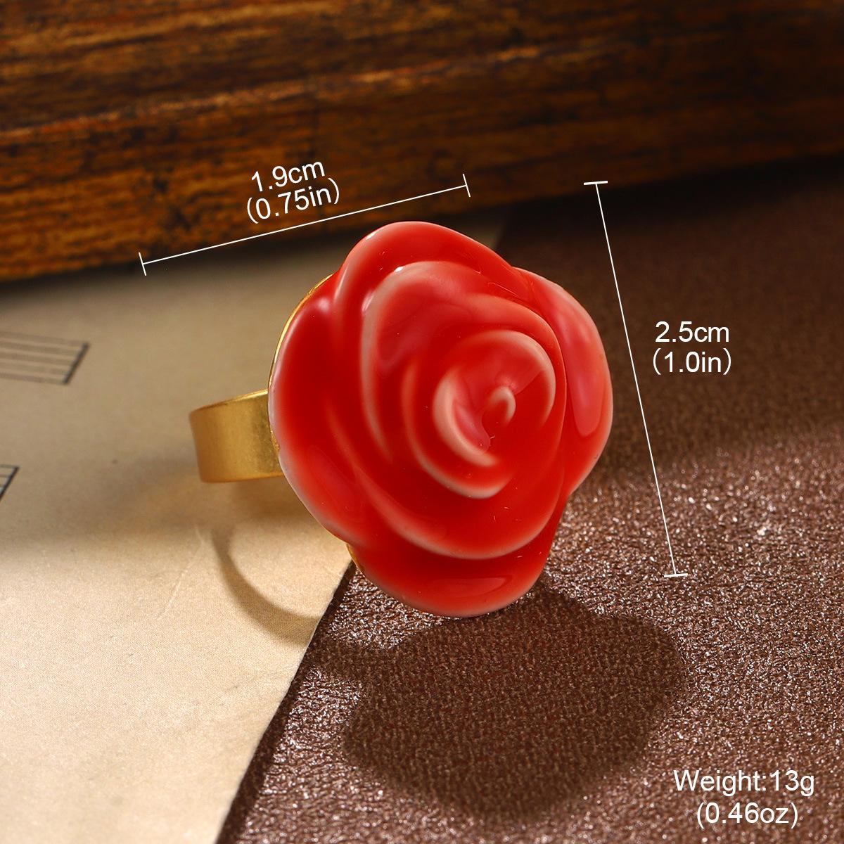 

Rose without pierced ears, ear clips, necklace, ring temperament, French drip, simple temperament, personalized high-end jewelry set.