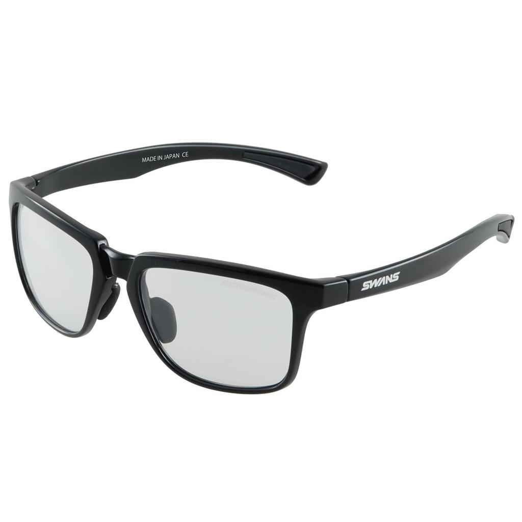 SWANS ER Sunglasses Made in Clear to Free Size (AMZ-ER4-0066) Japan, Black/Photochromic Smoke, Square, Casual,