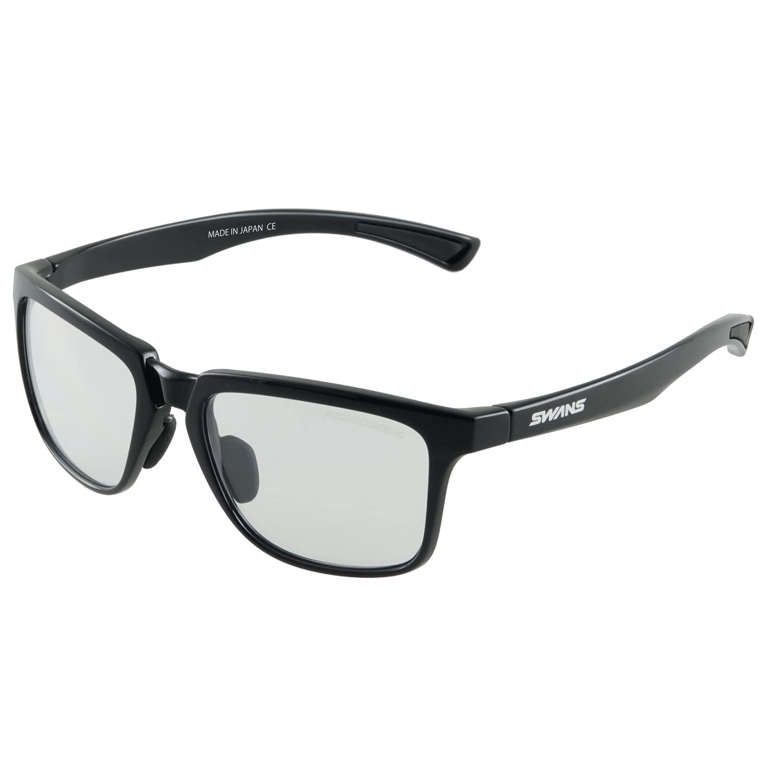 

SWANS ER Sunglasses Made in Clear to Free Size (AMZ-ER4-0066) Japan, Black/Photochromic Smoke, Square, Casual,
