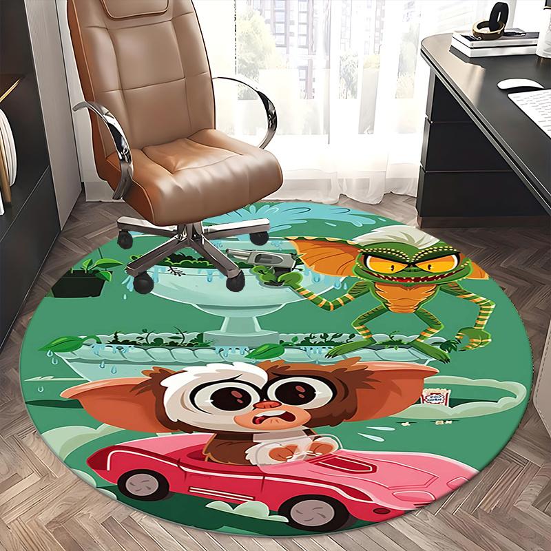 Gizmo,Gremlin Chair mat Round Rug Office carpet, Machine Washable, Non slip, Suitable for Living Rooms, Bedrooms