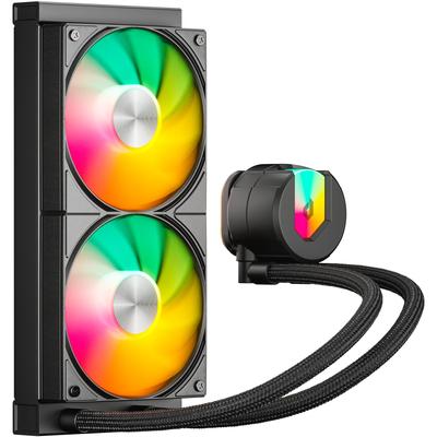upHere AIO ARGB Liquid CPU Cooler with 240mm Radiator and 120mm PWM Fans, Compatible with LGA1700AM5AM4, Black [U240KC]