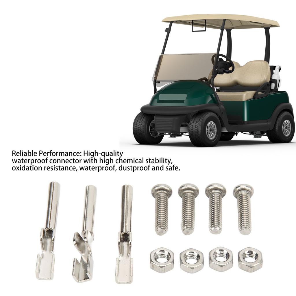 Club Car Charger Receptacle Plug 3 Pin Terminals Contacts Wire Connectors with Screw Nut 604321 Replacement for EZGO RXV