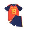 27 España Pista Local Nº. 19 Camiseta de Fútbol de Selección Nacional Camiseta Infantil Conjunto Infantil y Adulto Talla 14-3XL