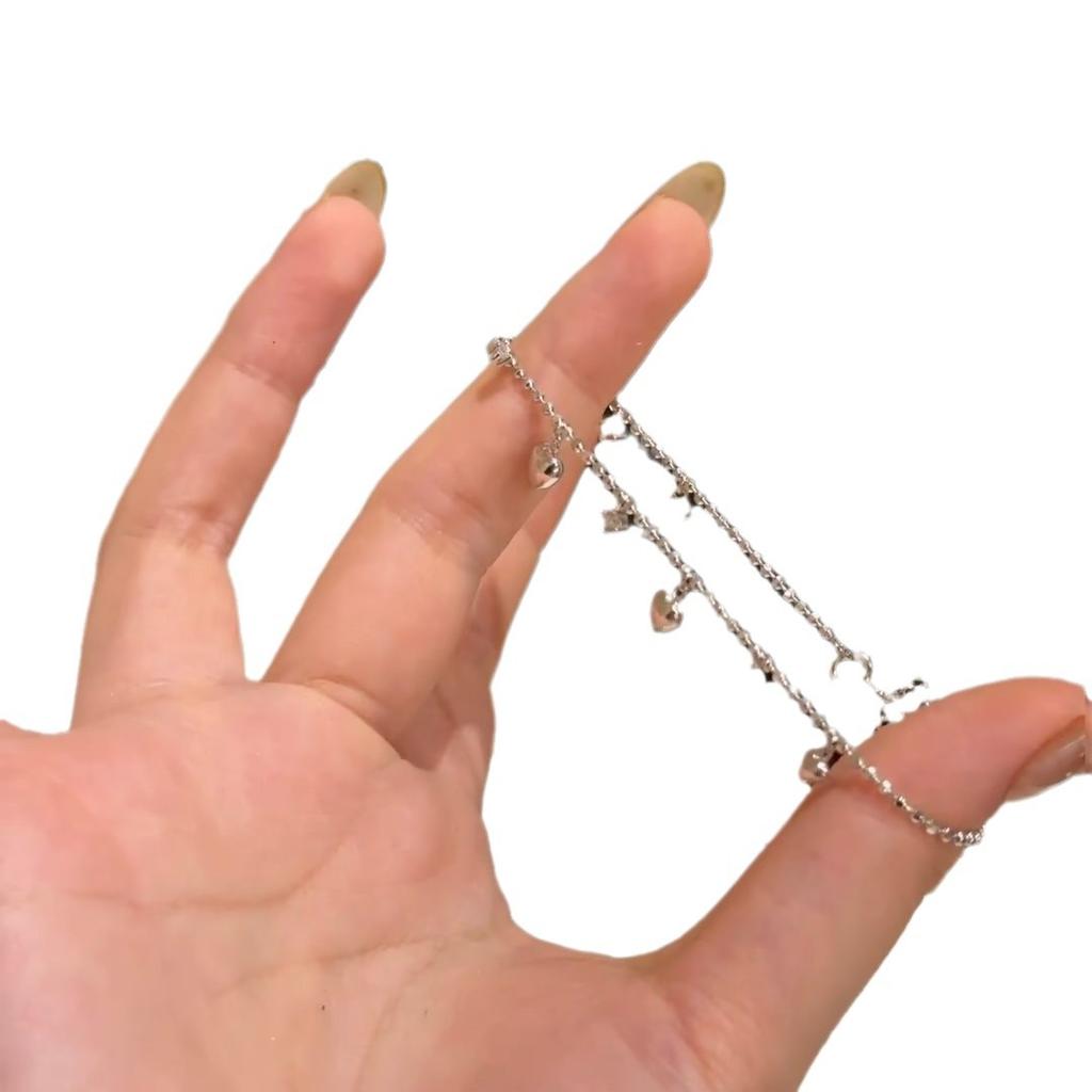 Light Luxury High-End Love Zircon Fringed Bracelet Women'S Niche Unique Personality Fashion Temperament Versatile Bracelet Jewelry