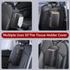 Car Seat Side Organizer Multifunctional Tissue Box Holder with Storage Pouch Universal Fit for SUV Sedan Truck Road Trips