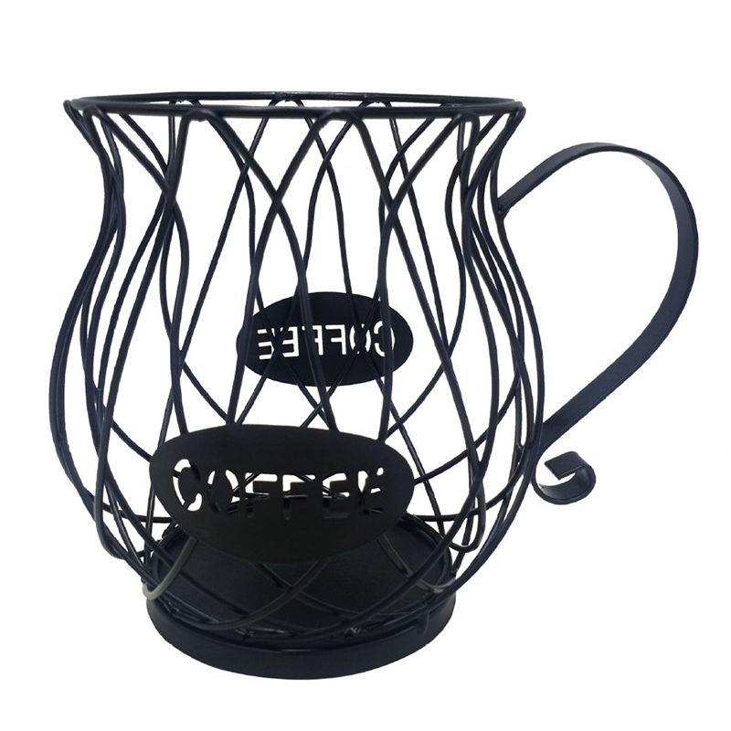 M-Modern-Universal Coffee Capsule Storage Basket Coffee Cup Basket Coffee Pod Organizer Holder Black For Home Cafe Hotel
