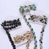 1 Yard/90cm Rhinestone Kant DIY Alsidig Diamantbånd Flerfarvet Krystal Selvklæbende Rhinestone Kæde