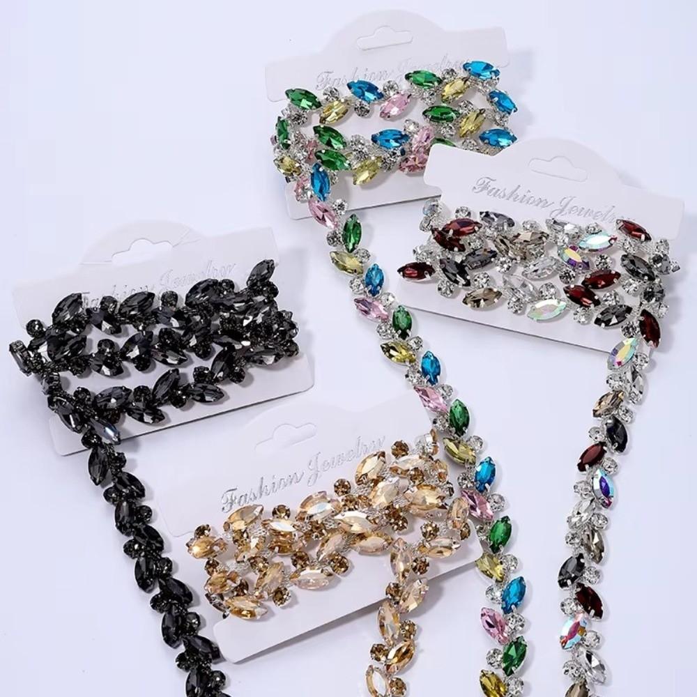 Multi-color Crystal Diamond Ribbon DIY Diamond Strips Dress Skirt Clothing Accessories