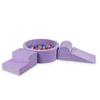 Foam Playground With Round Pool 90X30 Velvet Soft Purple + 200 Balls: Pink, Heather, Yellow, Light Blue, Iridescent