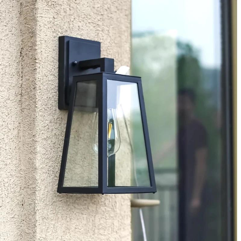 Retro Outdoor Waterproof Wall Lamps Lampshade with Iron Acrylic Minimalist Outdoor Corridor Corridor Light E27 Screw Wall Light