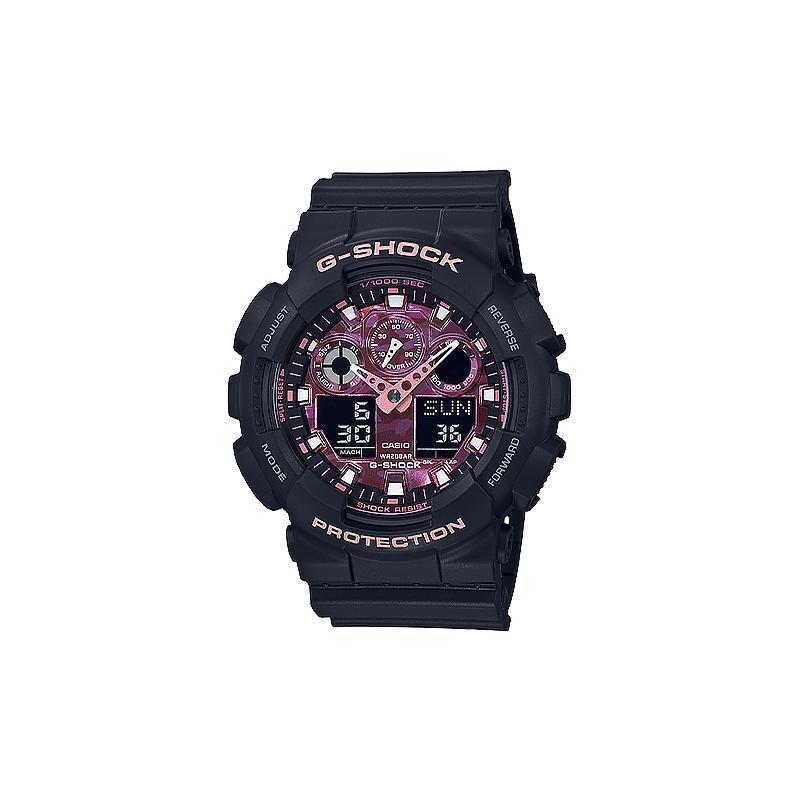 

Casio G-SHOCK Series COOL BLUE Fashionable Street Cool High-end Classic Pointer Dual Display Sports Waterproof Quartz Movement Japanese GA-100TCB-1A фиолетовый