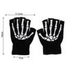 Warme Strickhandschuhe für Erwachsene Einfarbig Halloween Halbfingerhandschuh Menschlicher Totenkopf Greiferdruck Radfahren Rutschfeste Handgelenk Handschuhe