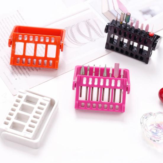 Yousheng Manicure Drill Bits Stand Multi-grid Design Height Adjustable High Durability Dustproof 16 Slots Nail Drill Bit Brush Storage Holder