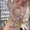 Elegant Synthetic Crystal Bracelet with Heart Pendant, Sparkling Luxury Design, Non-plated Artificial Crystal, Perfect for Daily and Party Wear.