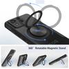 Magnetische Handyhülle für Rog Phone 9 Pro Hülle - 360° drehbarer Ringhalter zur Stressbewältigung, Ständer und integrierte Staubabdeckung