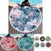 Stunning Large Round Beach Towel With Flowers Print For Outdoor Picnics And Beach