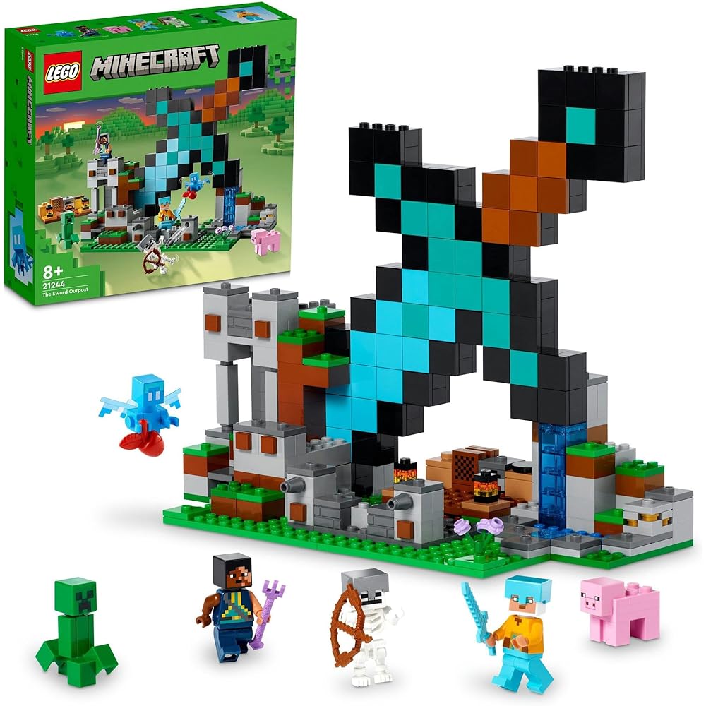 LEGO Minecraft Diamond Sword Base Building Set Toy for Kids Ages 8-10