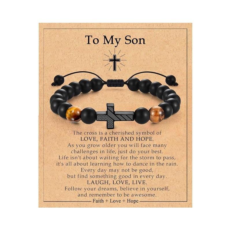 JYL TS Bracelet  Men's American Flag Cross Eye Boosts Patriotism & Luck