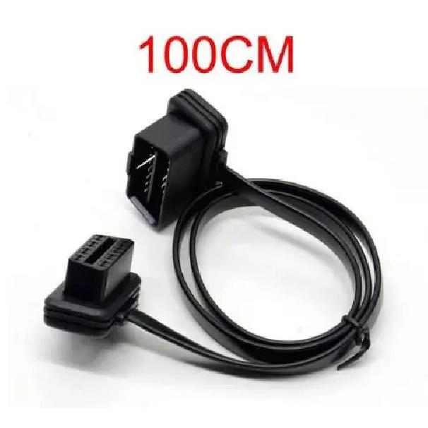 100cm 60cm Flach Dünn Wie Nudel OBD2 OBDII OBD 16-Pin ELM327 Stecker Auf Buchse Winkelverlängerungskabel Diagnose-Scanner-Anschluss