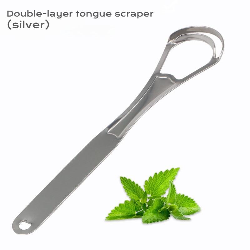 1/2/4 Pcs Reusable Stainless Steel Tongue Scraper Cleaner Fresh Breath Coated Oral Hygiene Care Tools