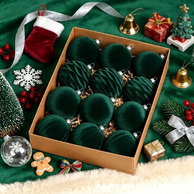 6CM8CM Christmas Tree Ornaments Shaped Swan Flannel Plastic Balls Christmas Ornaments Flocking Christmas Balls