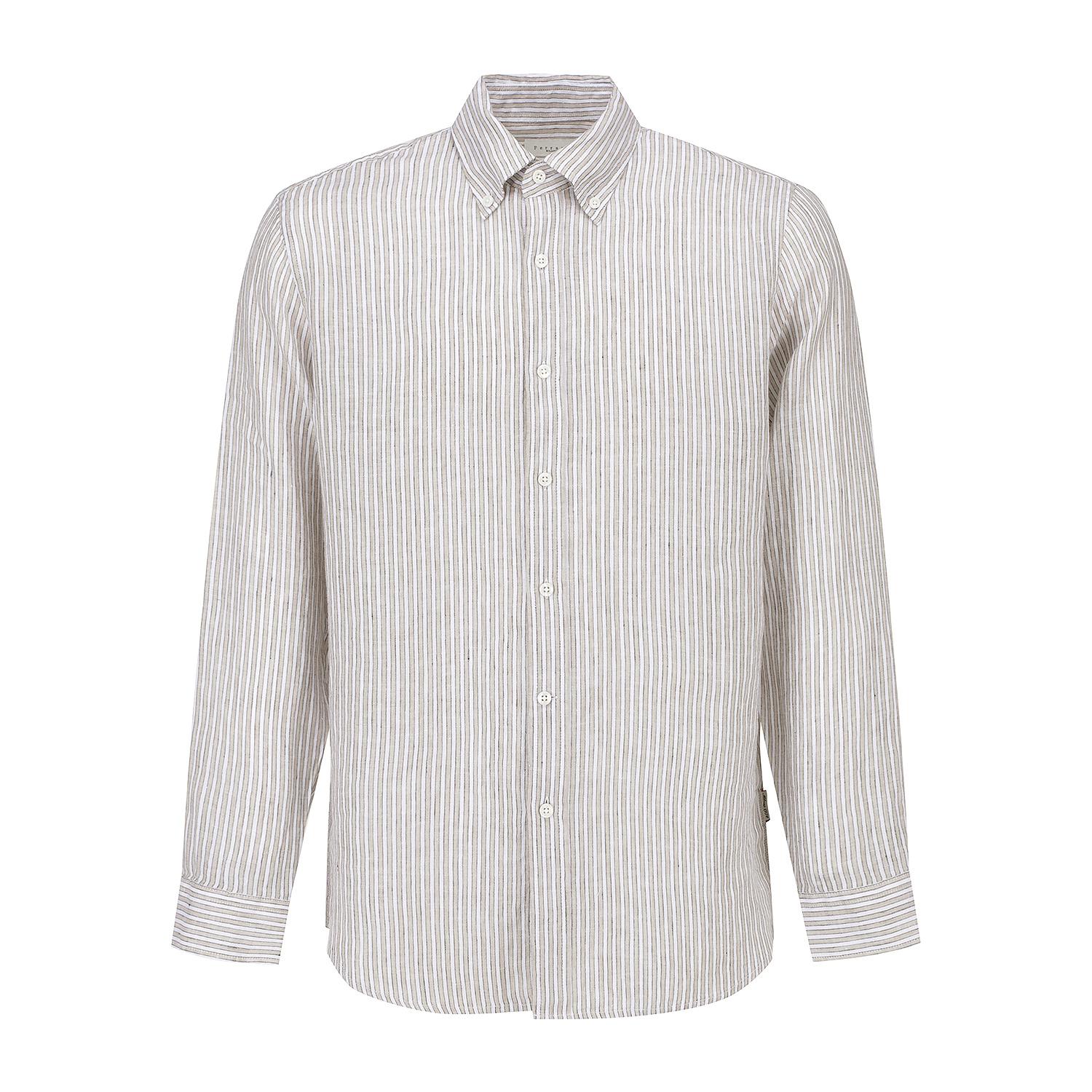 Ferraro Milano Полосатая льняная рубашка Бежевая (Am0Ews20253) Beige.Am0Ews20253/095