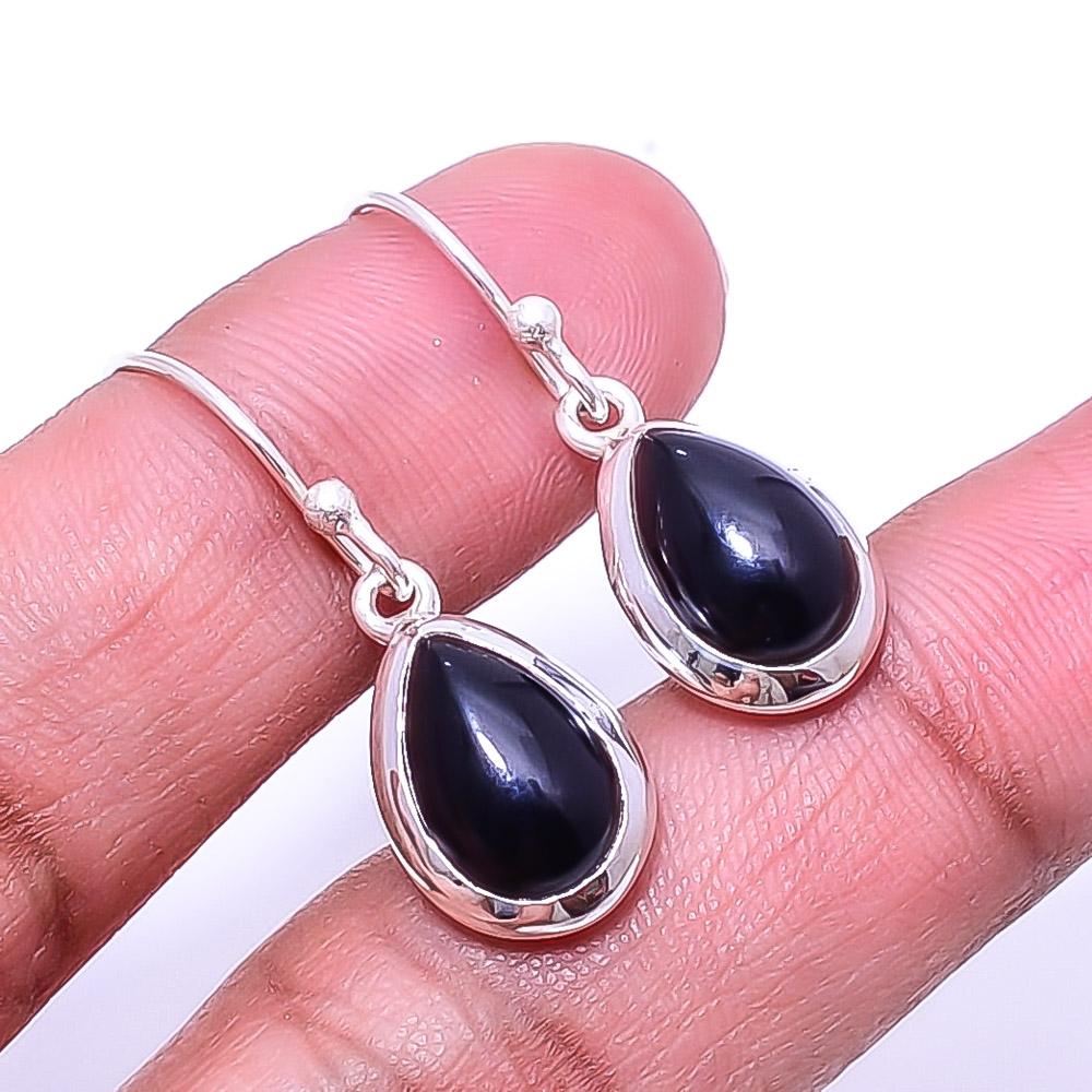 

Black Onyx - Brazil 925 Sterling Silver Earring 1.17 E_9508_347_118