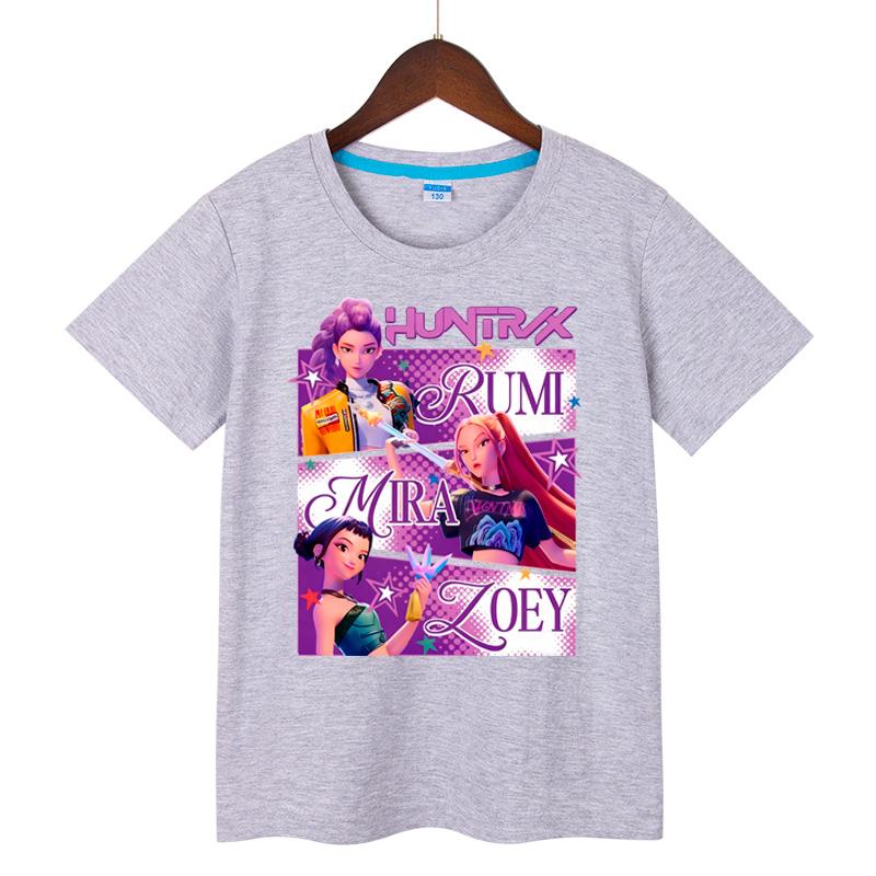 Kids Clothing KPop Demon Hunters Fans Gifts Kids Clothing Fashionable Casual Tops 2025 Hot Film Soft Cotton T-Shirt For Girls