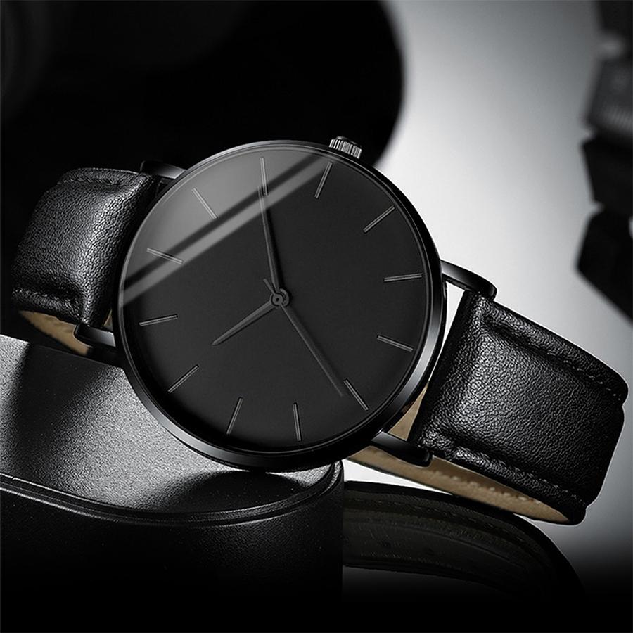 Men Business Watches Fashion Leather Band Men's Quartz Watch Relogio Masculino