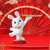 Statue Figurine Animal Sculpture Bunny Figure Resin Decoration Ornament Decorative for Tabletop Home