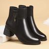 Martin Boots Fleece Dünne Stiefel Kurze Stiefel Damen Herbst und Winter 2025 Herbst und Winter Neu Dicke Ferse Mittelhohe Ferse Stiefel