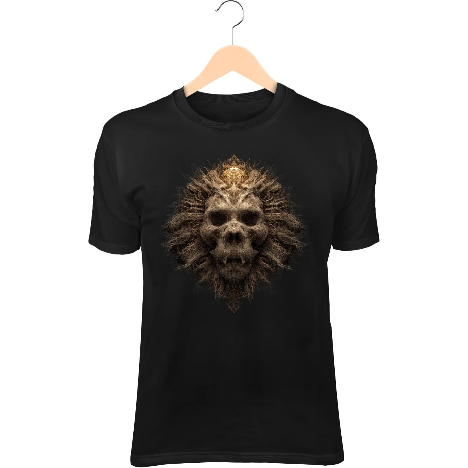 Tribal Lion Skull II T-Shirt – Fire Mane, Ancient Gold Ornaments 3XL