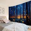 Forest Firefly Tapestry Dreamy Landscape Polyester Wall Hanging Fabric Aesthetic Home Decoration Living Room Background Poster
