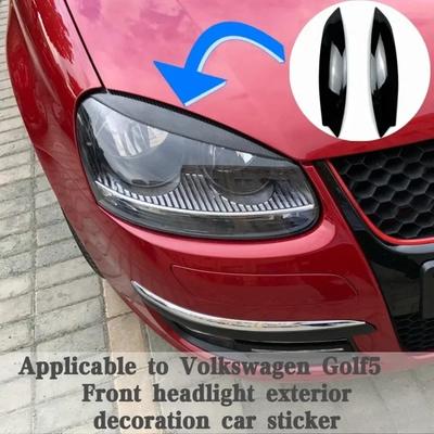 Car Headlights Eyebrow Eyelids Cover Carbon Fiber Sticker Decorative Accessories for VW GOLF 5 MK5 GTI R 2005 2006 2007
