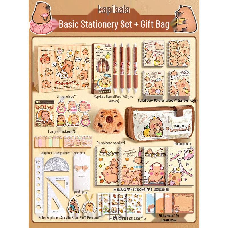 Capybara Back-to-School Stationery Gift Set for Birthday & Children s Day