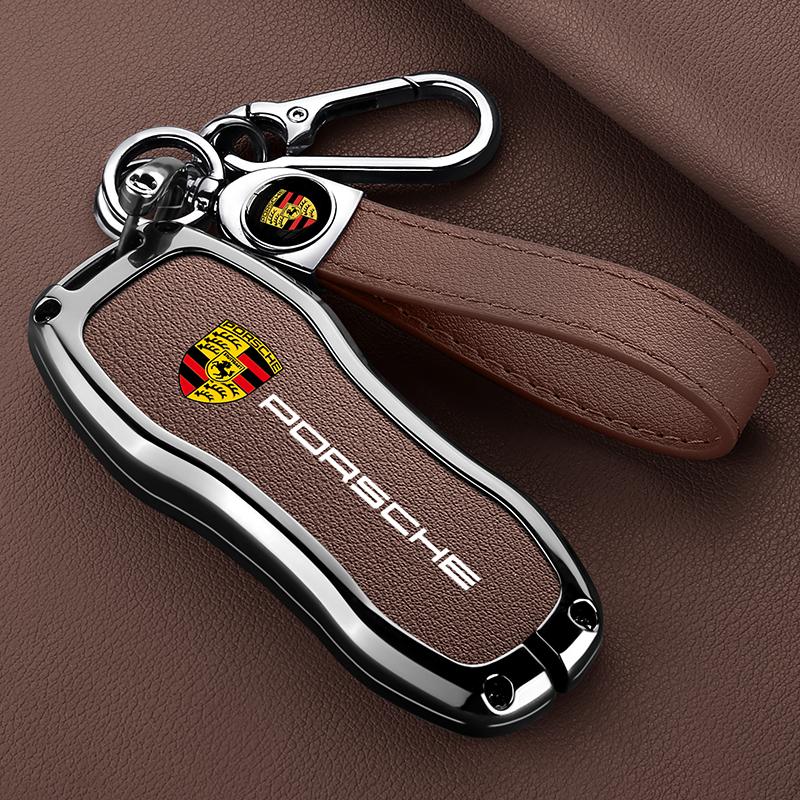 AABM1 Leather Car Smart Remote Key Case Shell Fob Cover For Porsche Panamera Carman Macan Bobst Cayenne 911 970 981 991 Accessories