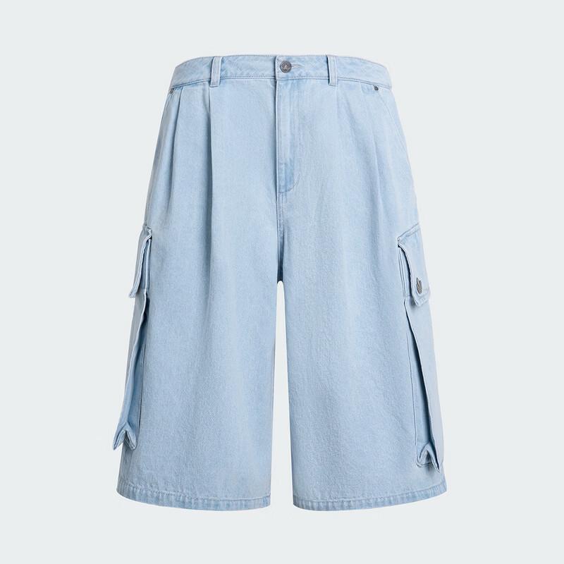 Adidas Men s KX4823 Loose Fit Denim Cargo Shorts 29