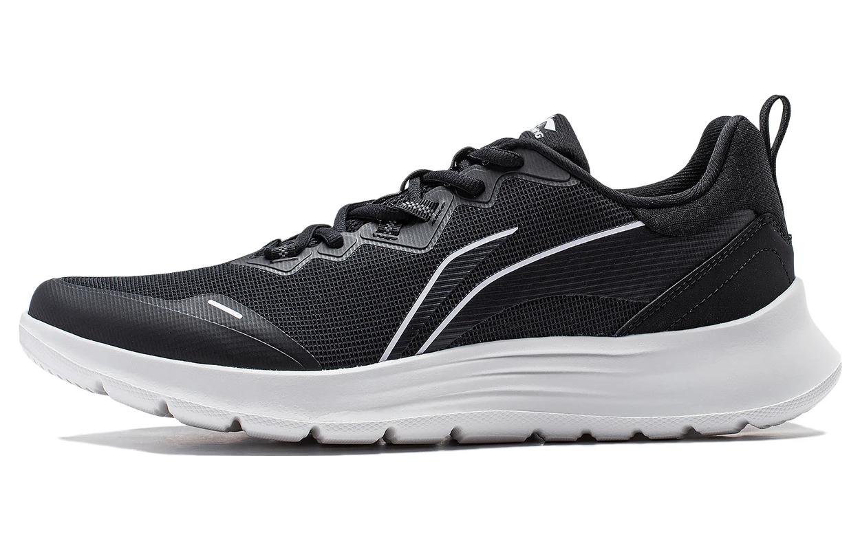 Li Ning Feather Износостойкие Нескользящие Низкие Беговые Кроссовки Мужские Черно-Белые ARST065-3 39