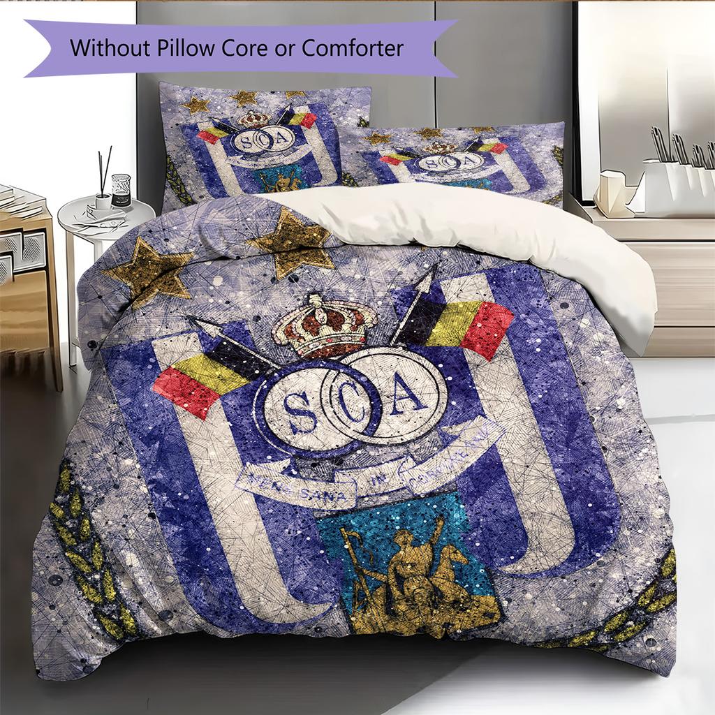 RSC Anderlecht  Pattern Bedding Quilt Set  Home Decoration  Gift (1 * duvet cover + 2 * pillowcase  without core)