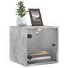 Table de chevet murale - Maison Exclusive - Gris béton - Portes vitrées - Lot de 2