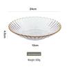 ZISIZ Petal-Shaped Gold-Rimmed Glass Serving Plate