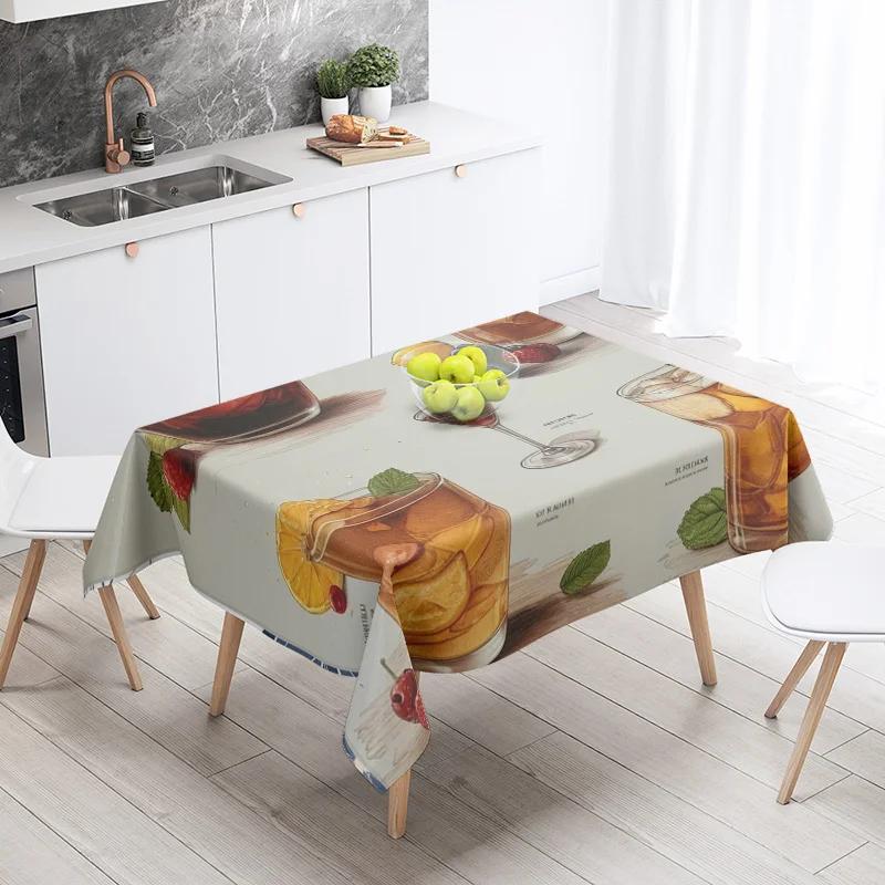 Yeni Soyut Çay Masası Örtüsü Su Geçirmez ve Yağ Tutmaz Yemek Masası Örtüsü Nordic Tarz Bar Masası Örtüsü Ev Dekorasyonu